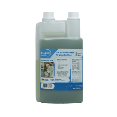 AnoKath flüssige Senioren-Vital-Kur für Hunde & Katzen, Flasche mit Etikett